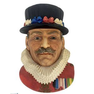 England The Beefeater Guard Chalkware 3D Wall Mask Plaque 1982 Legend Products